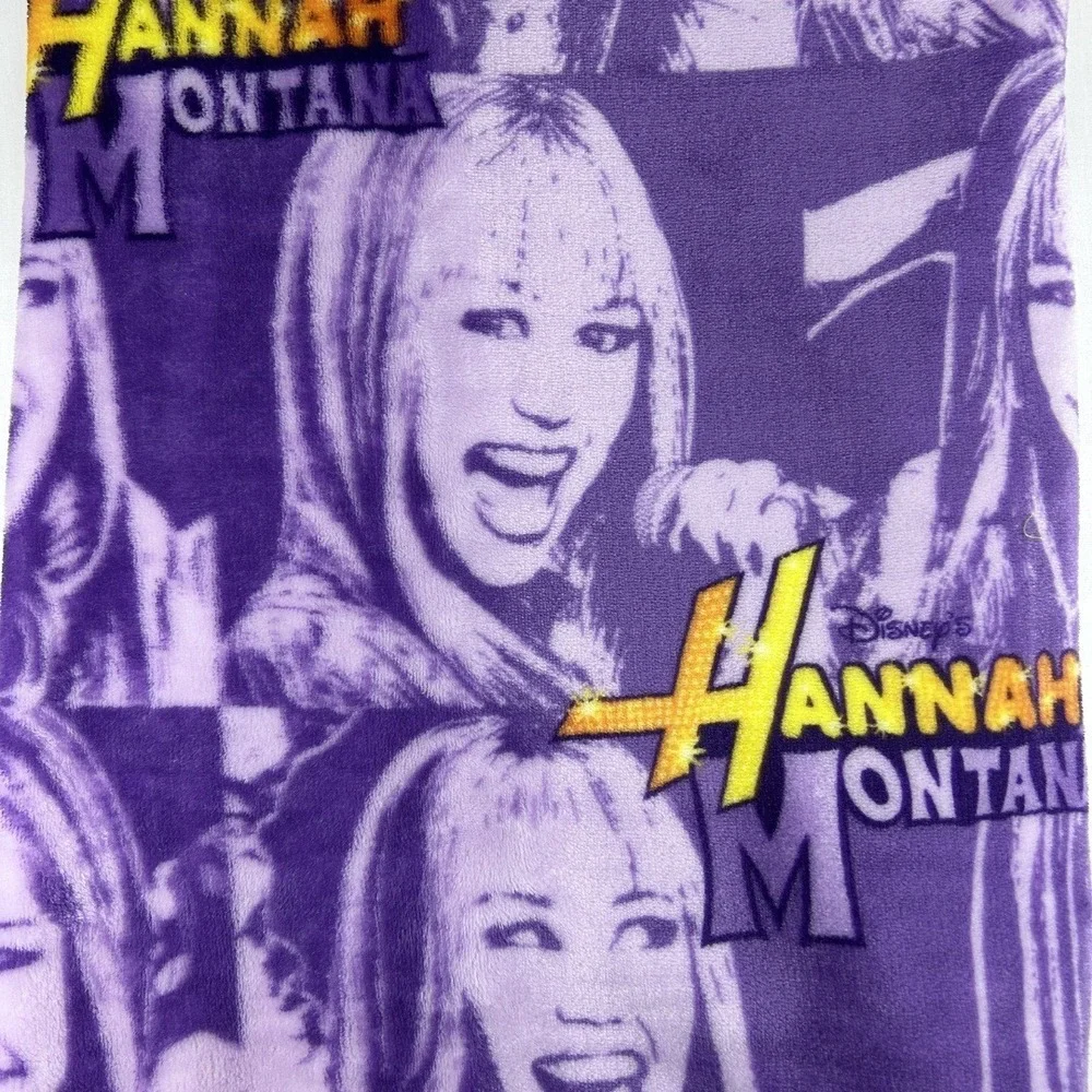 Disney Hannah Montana 20 Years Plush Throw Blanket 50x70 Purple Miley Cyrus NWT